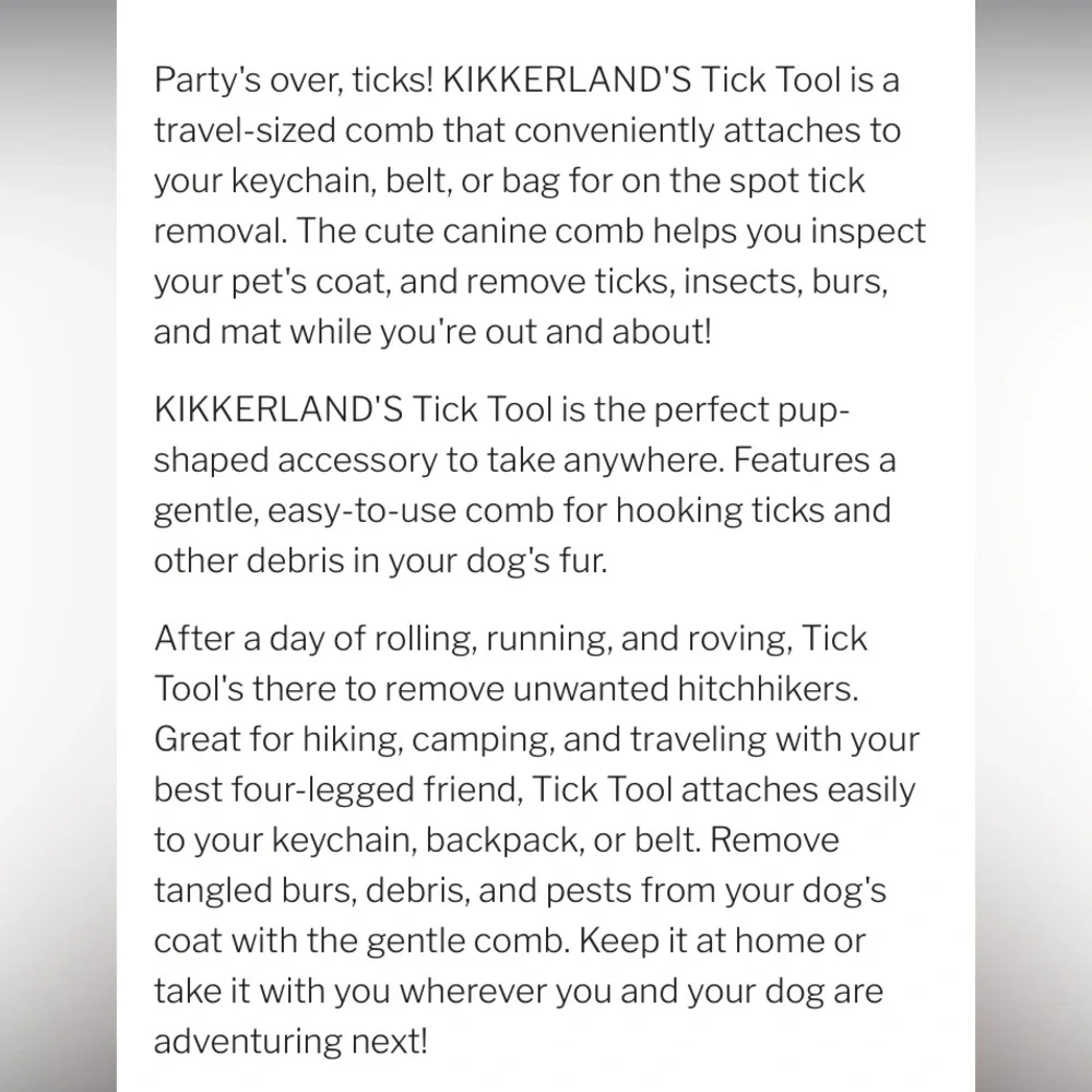 KIKKERLAND 🐾 KOBE Tick Comb
